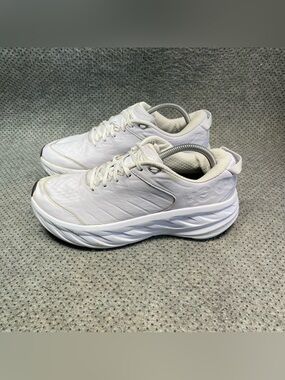 Hoka One One Bondi SR White Leather Shoes Size 10 Women’s